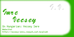 imre vecsey business card